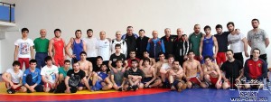 На тренировке сборной ЧР по вольной борьбе. Грозный, 7.03.2014г.