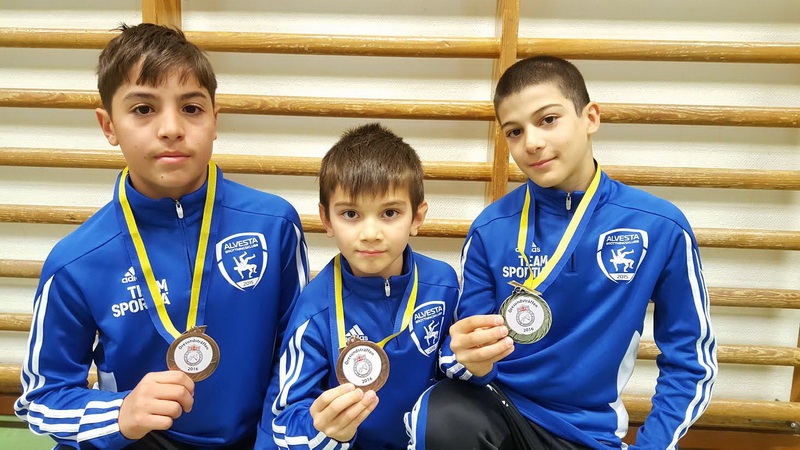 Призеры турнира из БК "Альвеста": Рахим Муталипов, Магомед Айдамиров, Абдурахим Абубакаров.